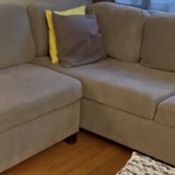 Grey Sofa Furniture 2-Piece Sectional with Chaise