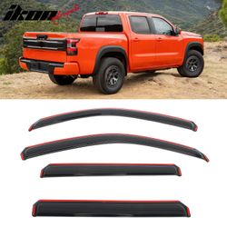 Fits 2022-2026 Nissan Frontier Crew Cab Window Visor In-Channel Deflector Rain Guard