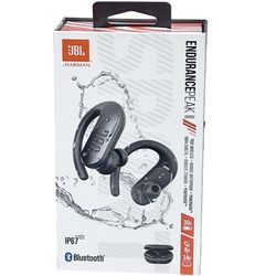 JBL Earbuds Endurance Peak II Wireless Waterproof Sports Black Used