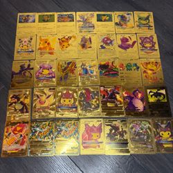 Pokemon Fan Art Charizard Collection Card Bundle 35 Cards Shiny Foil Gold