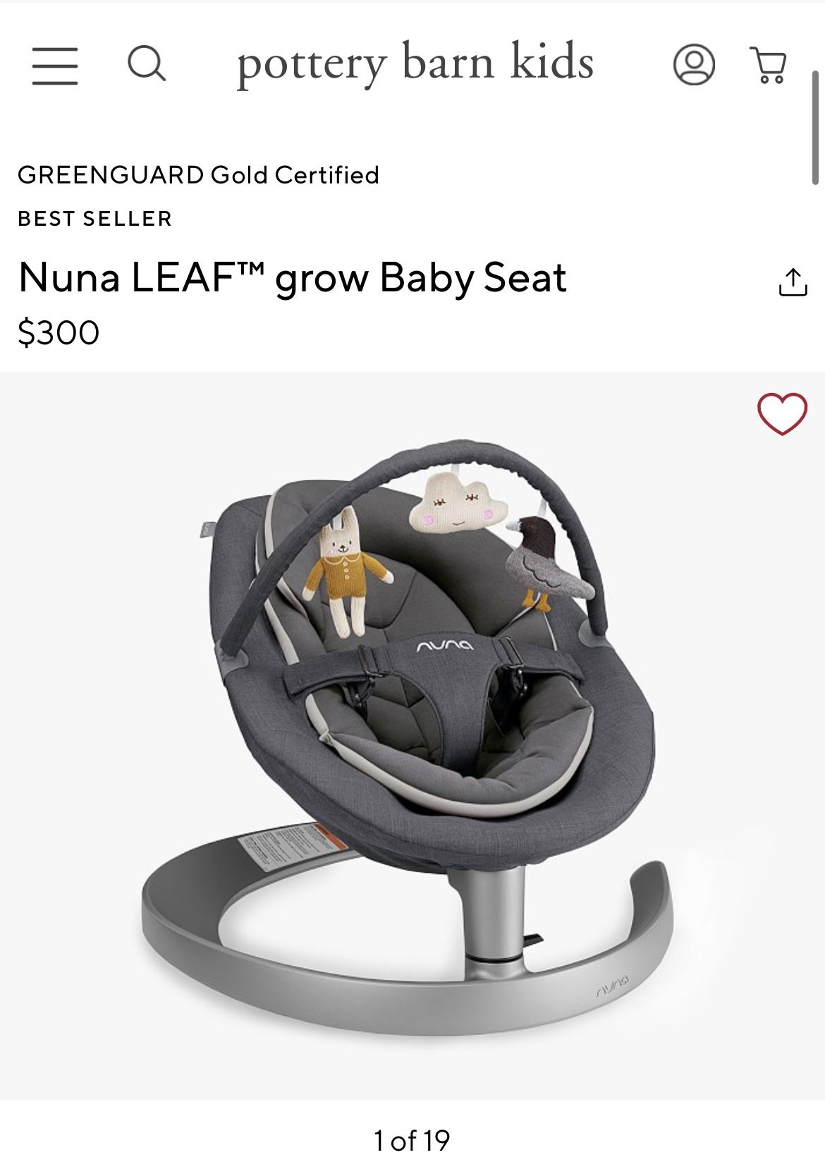 Nuna Leaf Grow Baby Swing