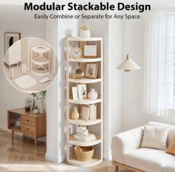 LOVEWE 7-Tier Corner Storage Shelf - No-Drill Heavy-Duty Plastic Organizer With Oil-Rubbed Finish, Space-Saving For Bathroom Kitchen Entryway Home Off