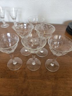 Vintage Wine Champagne Glasses