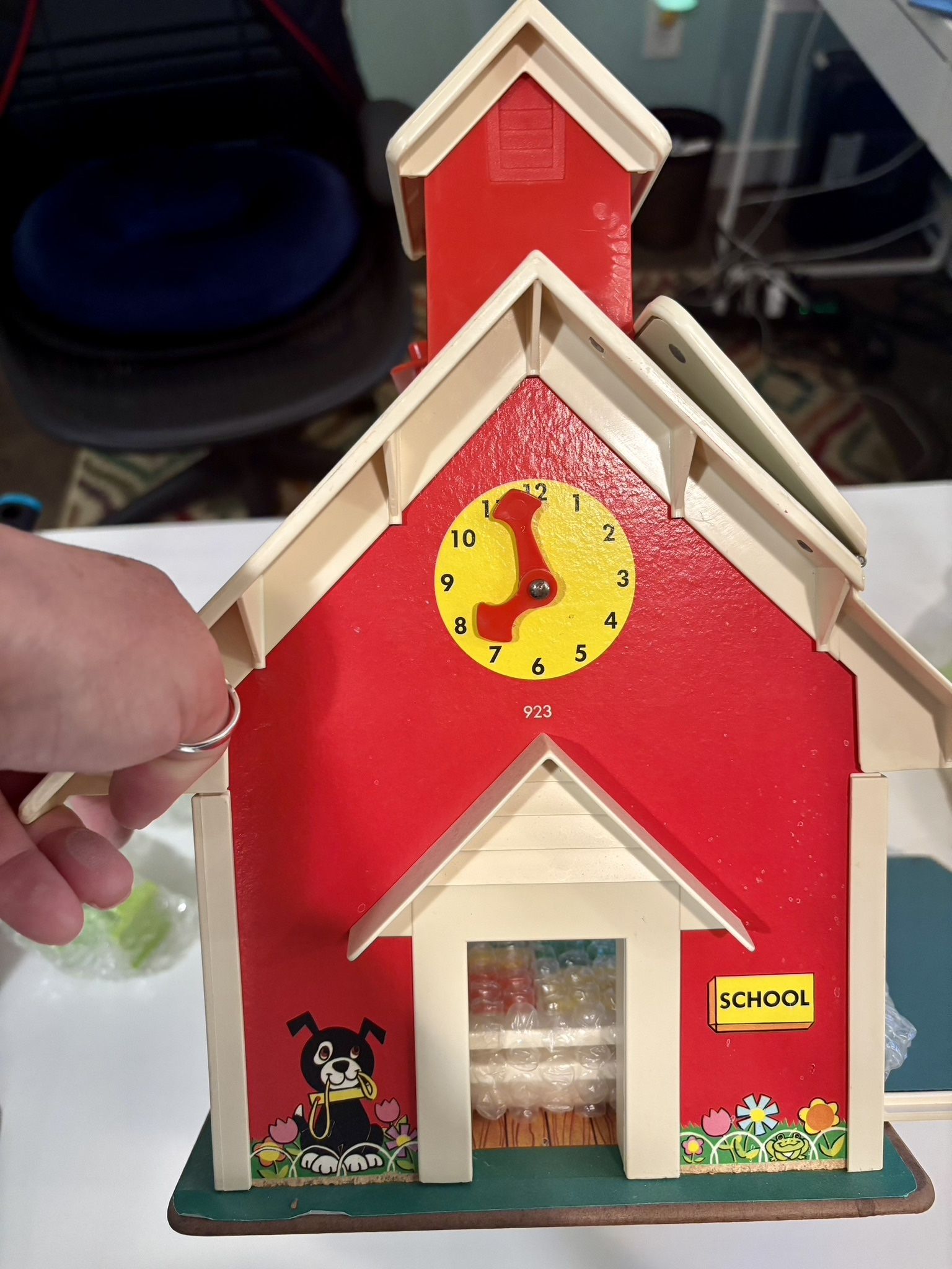 Vintage 70's Fisher-Price Little People #923 Play Family School with 16 School Days Stencils