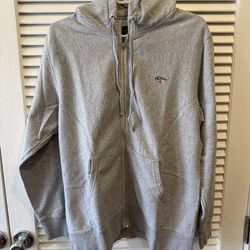 Noah Small Core Logo Zip Hoodie Grey Medium