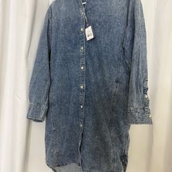Denim Shirt Dress – New w/ Tags (Oversized Style)