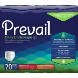  Prevail Extra Adult Underwear Diaper, Medium, Extra Absorbency, PV-512 - Pack of 20