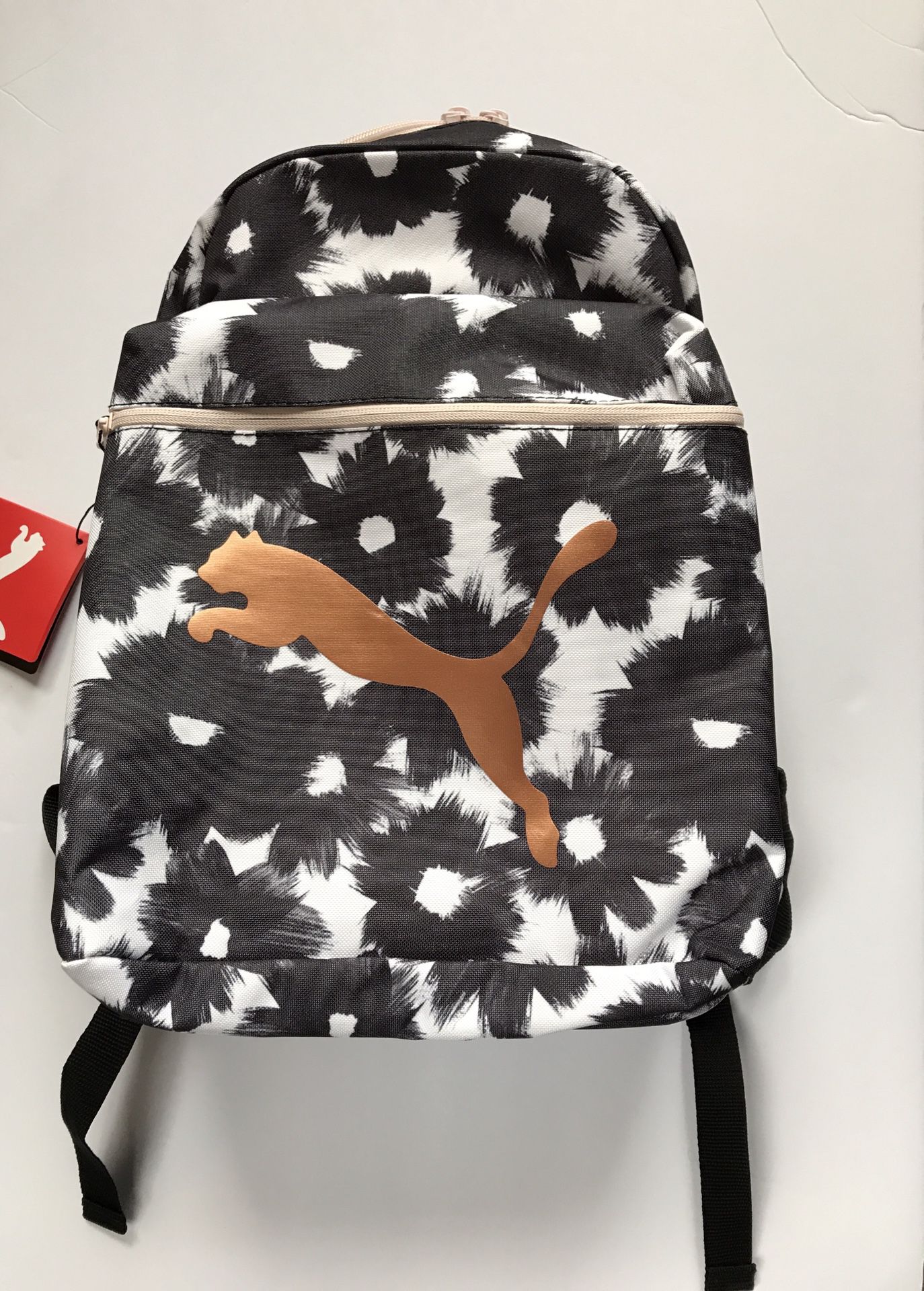 PUMA Evercat Varsity Backpack Black/Pink/White Kids School Backpack Book Bag