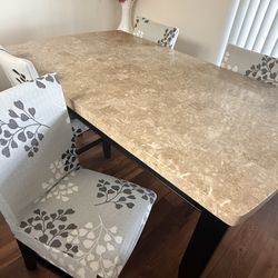 Real Marble dining table w/ four chairs 