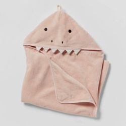 Pillowfort Dinosaur Hooded Towel - pink 25" x 50"