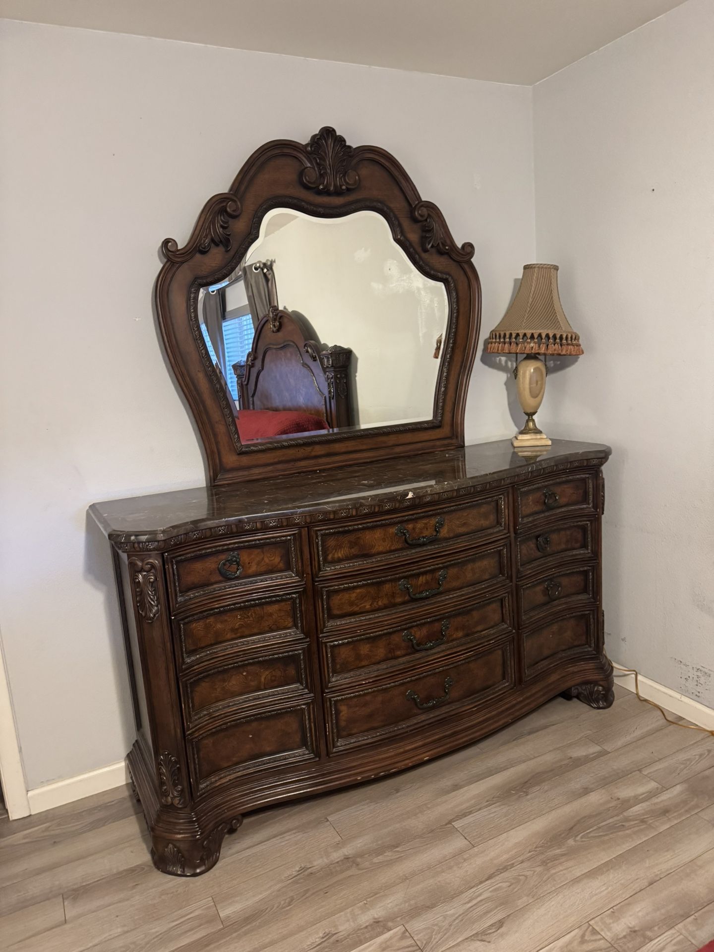 King size Bed and Larger Dresser With mirror