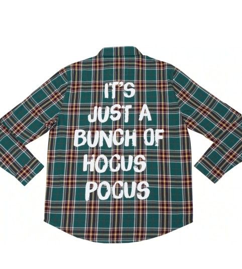 CaKeWoRThY DiSNeY * HOCUS POCUS 4X  * UNISEX GREEN FLANNEL SHIRT / SOLD OUT!  NWT!!!