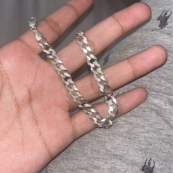 Silver Cuban Link Bracelet 