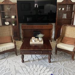 West Indies Wingback Wicker Chairs