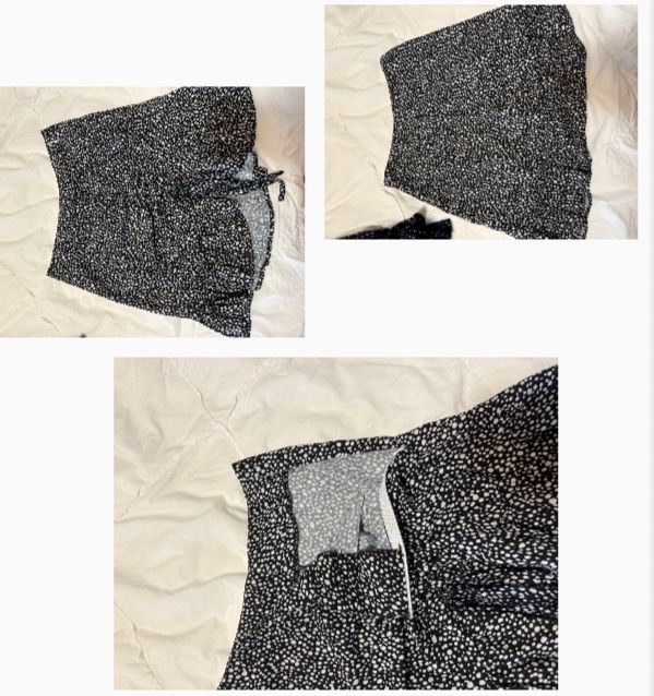 Black polka dot ruffled skirt
