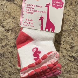 Pink Baby / Toddler Socks 0-24 Months