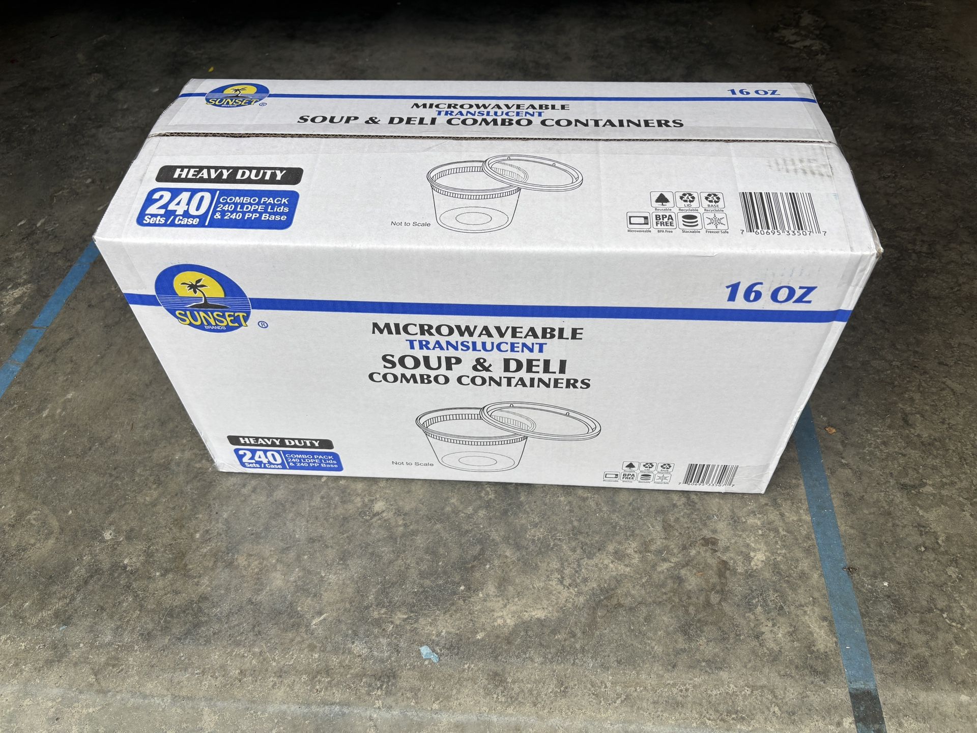 16 Oz Microwaveable Containers (240 Quantity)