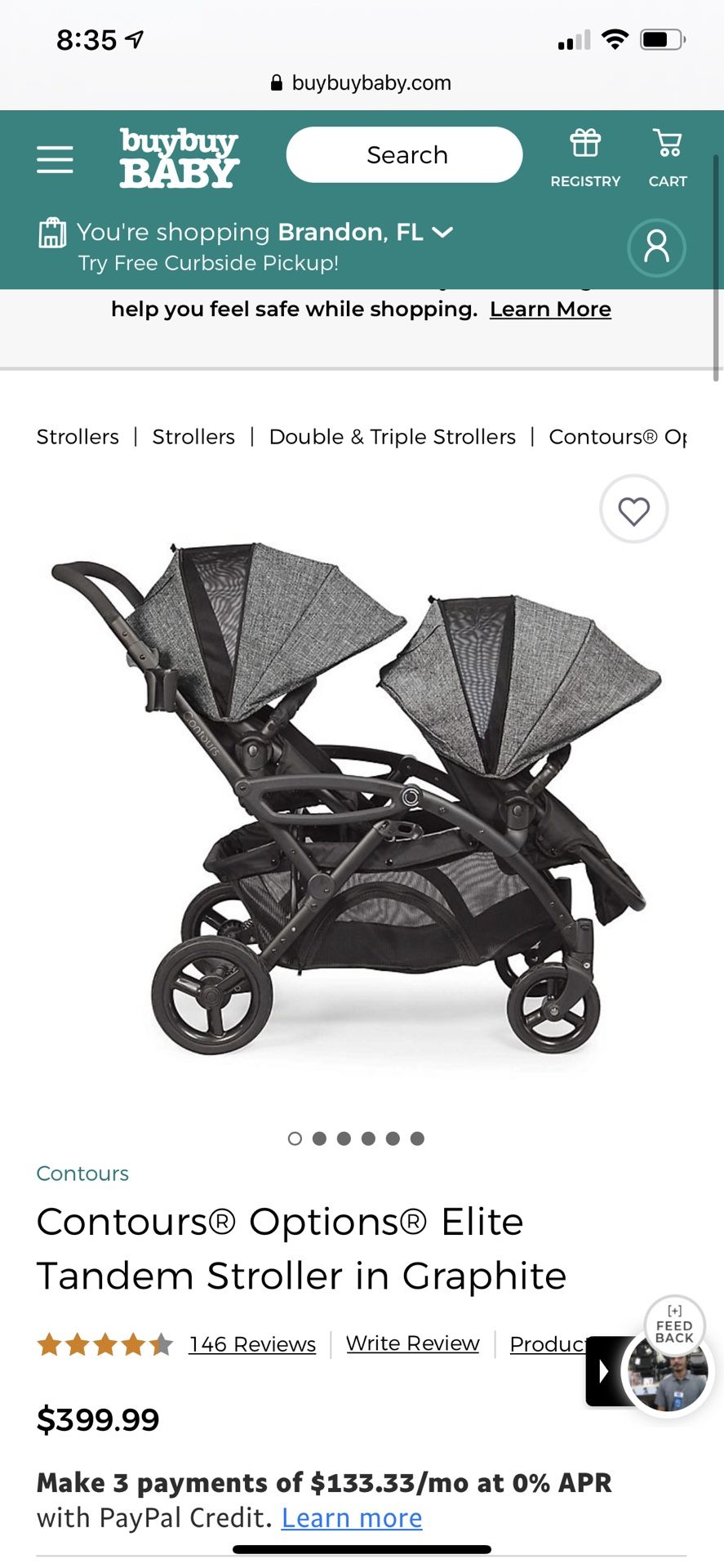 Contours Options Elite double/tandem stroller