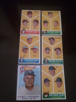 6 1960 manager baseball cards