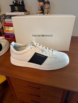Emporio Armani White Low-Top Sneakers - Size 13