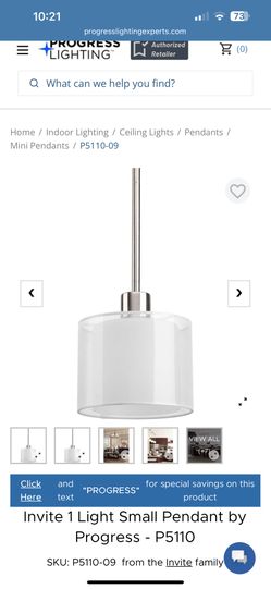 Set of 2 Modern Brushed Nickel Pendant Lights (New)