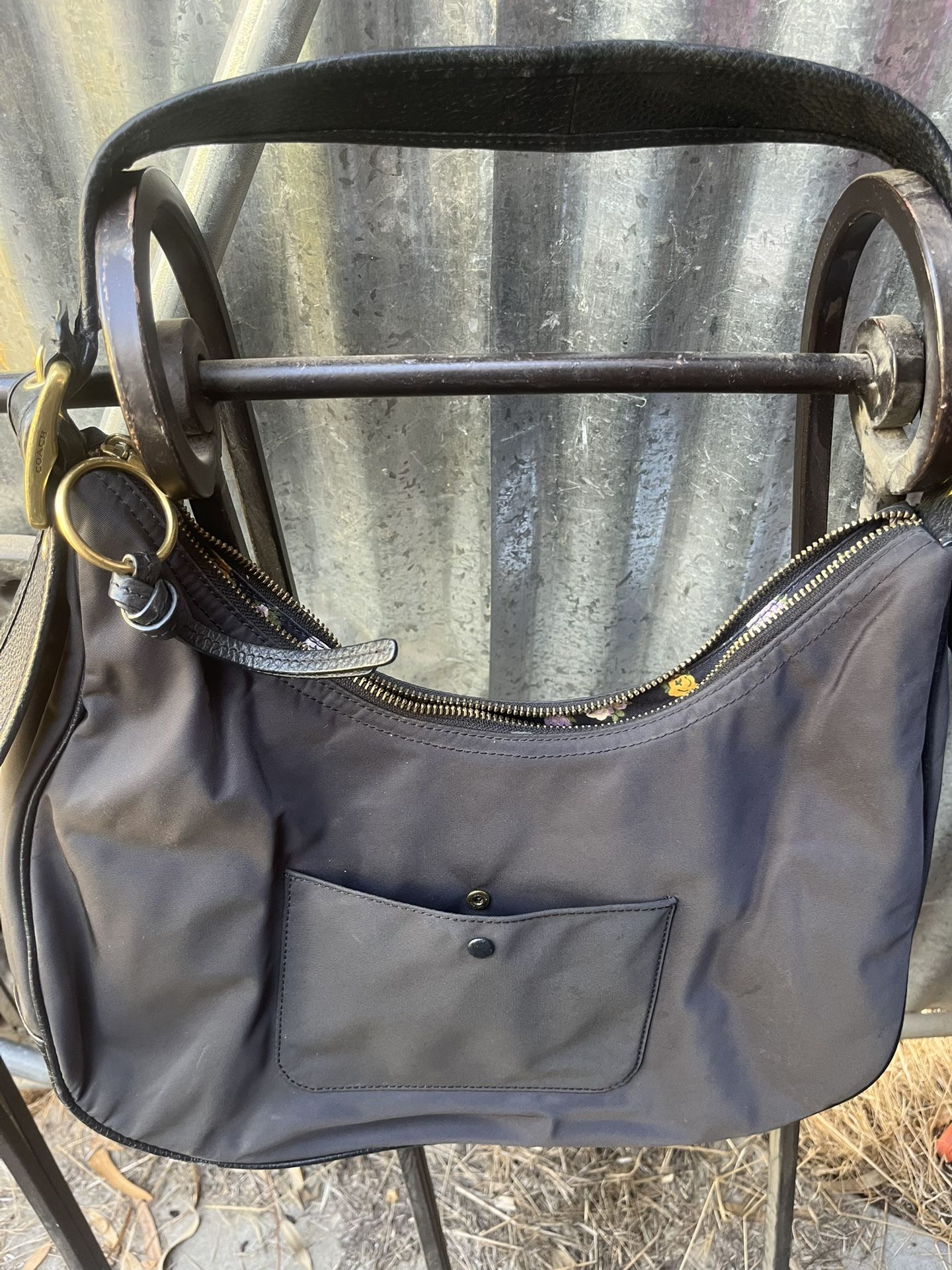 Bolso De Mano  Coach Con Flores Por Dentro