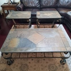 Slate Top Coffee Table And End Tables