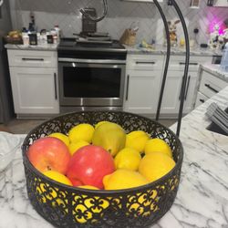Fruit Basket w/ Fake Fruit Decor