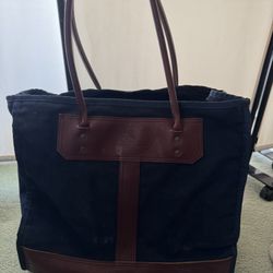 Duluth Pack Navy Blue Canvas & Leather Rugged Tote Sportsman tote, Messenger Bag