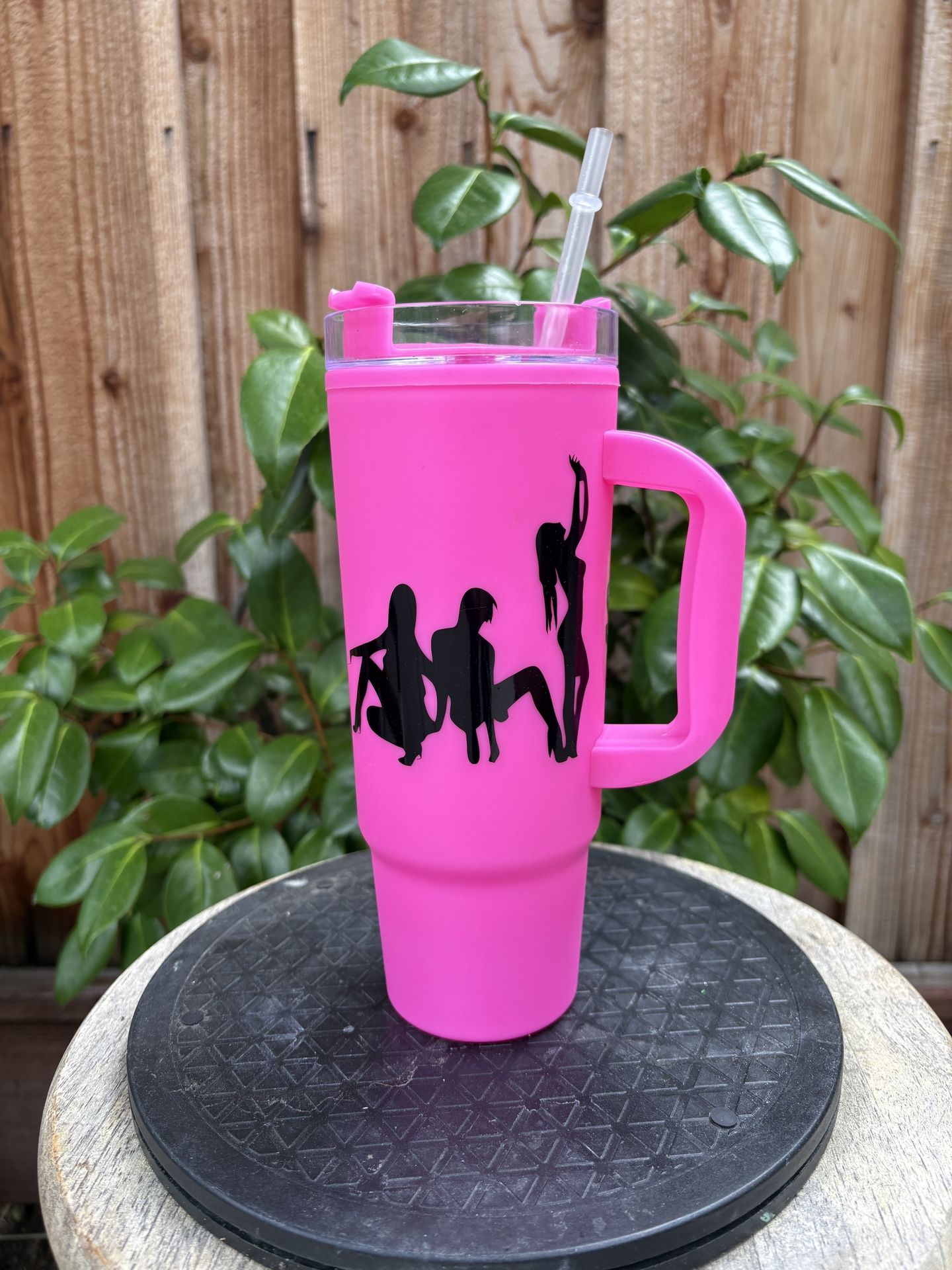 Handmade Hot Pink Bad B*tch Tumbler!