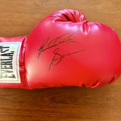 Riddrick Bowe signed Everlast Boxing Glove Superstar Greetings hologram and COA