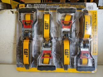 Cat 4 Piece Ratchet Tie Down Set - 16 Feet x 1-1/2 Inches