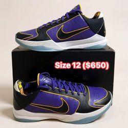 Kobe 5 Protro Lakers Size 12