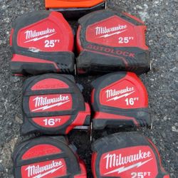 Measuring Tapes. Milwaukee, Dewalt, Stanley