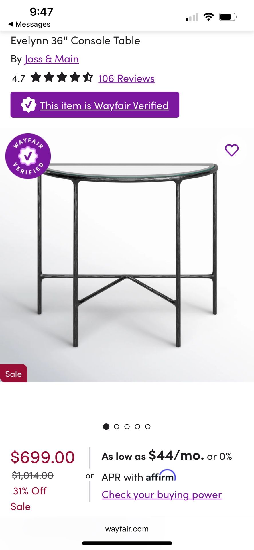 NEW- RH Dupe Console Table
