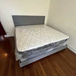 Brand New King Bed Frame with Mattress & Box Spring For Only $449 🚨Ready for Delivery 🚛