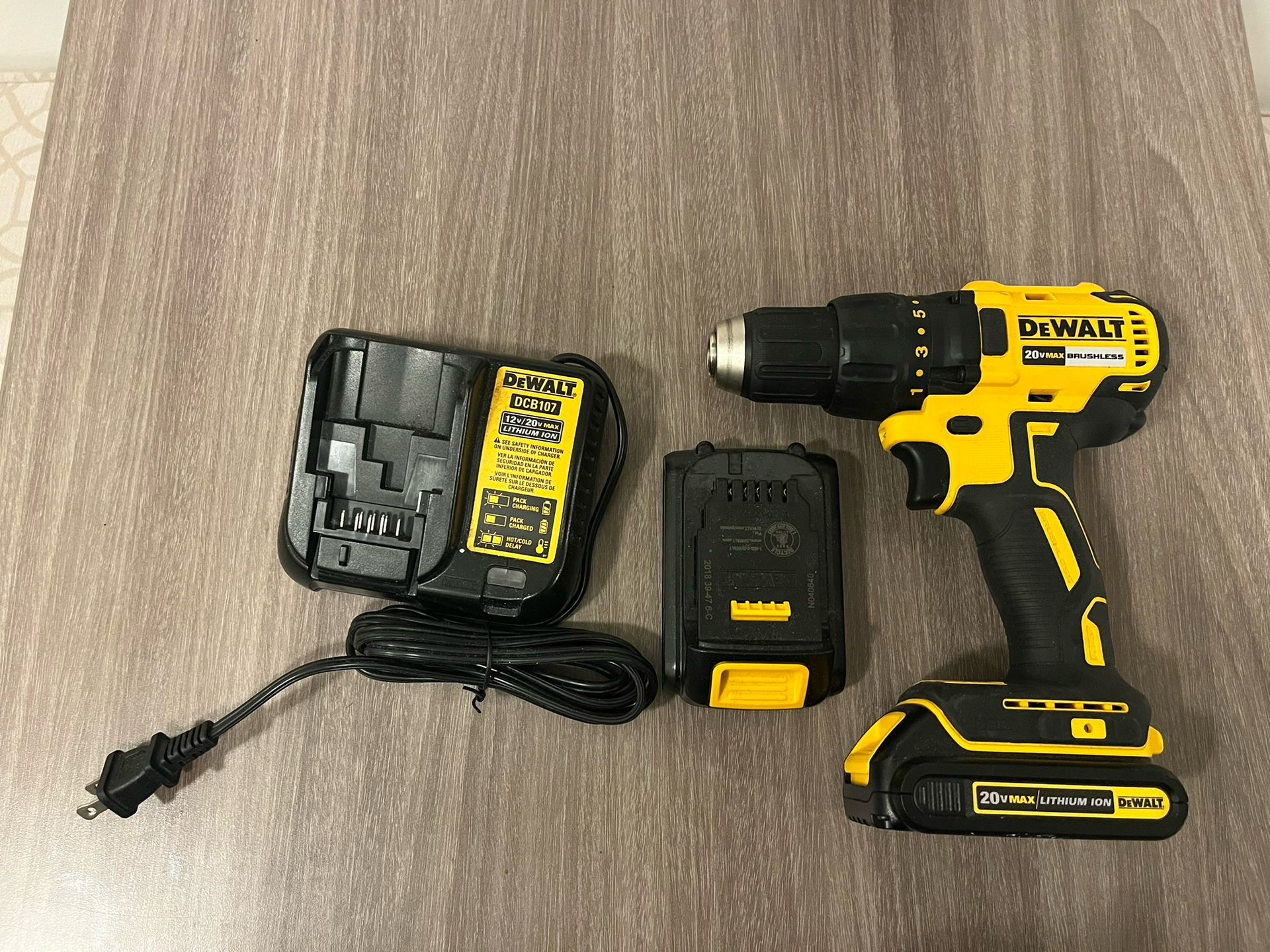 Cordless Drill Dewalt With Charger And Two Batteries
