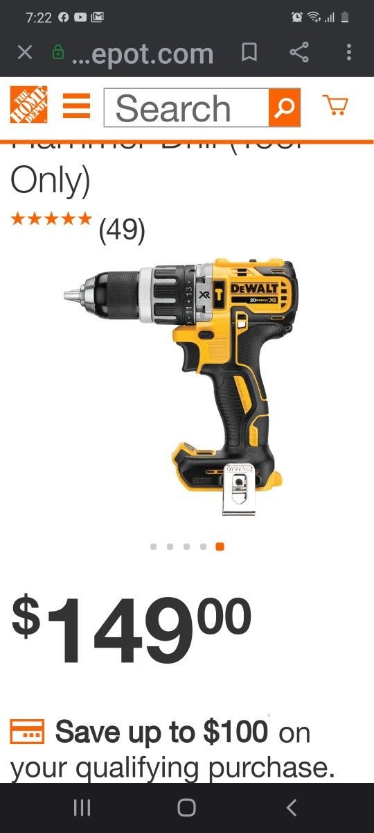 Brand New Dewalt 20v. XR 1/2" Hammer Drill Tool Only