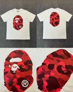 BAPE Red Camo Ape Head White T-Shirt