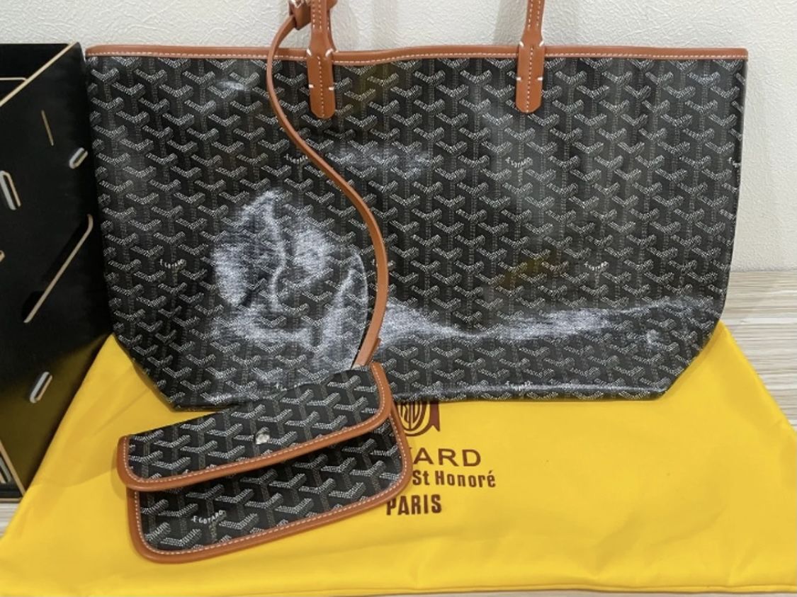 Goyard Brown Chevron Coated canvas Saint Louis GM Bag