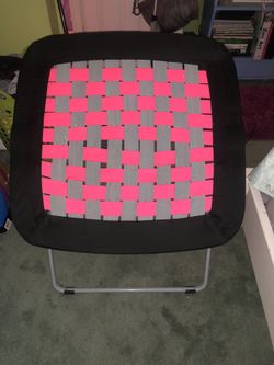 Black pink and gray bungee chair