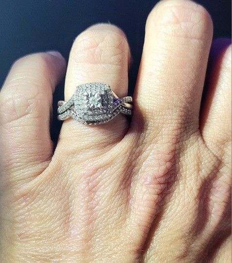 Vintage Silver Set With Real Diamonds