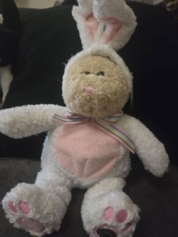 White Plush Easter Bunny Stuffed Animal