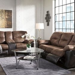 Follett Reclining Living Room Set (Sofa&Loveseat)
by Ashley (Same Day Delivery)