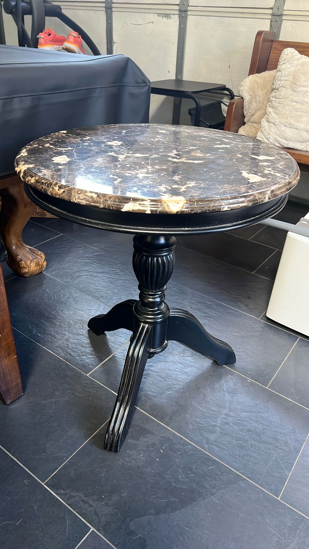 Accent Table Marble And Wood