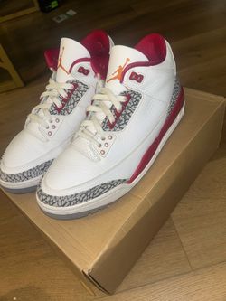 Air Jordan 3 Retro White Cardinal Red size 10.5