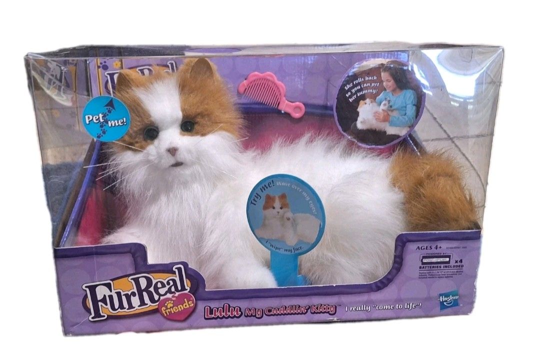 New Factory Sealed!! Hasbro FurReal Friends Lulu My Cuddlin Robotic Toy Cat Orange & White 