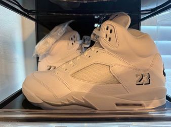 Nike Air Jordan 5 Retro Metallic Silver White Sneakers