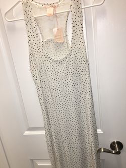 White & black knee length dress
