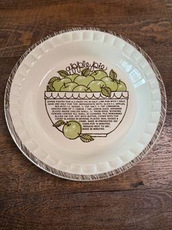 Vintage Apple Pie Recipe Ceramic Pie Dish
